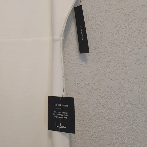 Lulu's Spoonful of Sass white fitted sleeveless ruffle trim bodycon mini dress - Picture 8 of 15